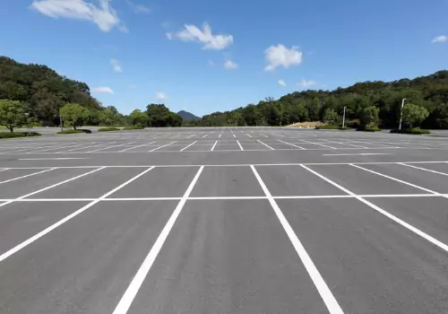 A large asphalt parking lot is seen. Bercholtd Asphalt is an Asphalt Contractor in Peoria IL.